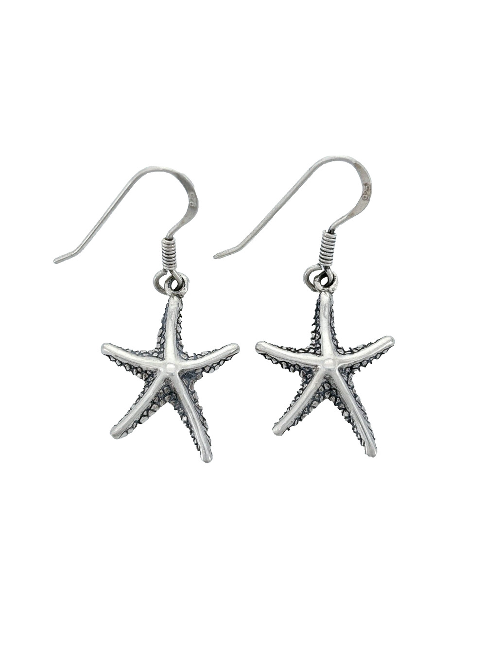 Vintage Sterling Silver 925 Sea Star Fish Dangle Earrings